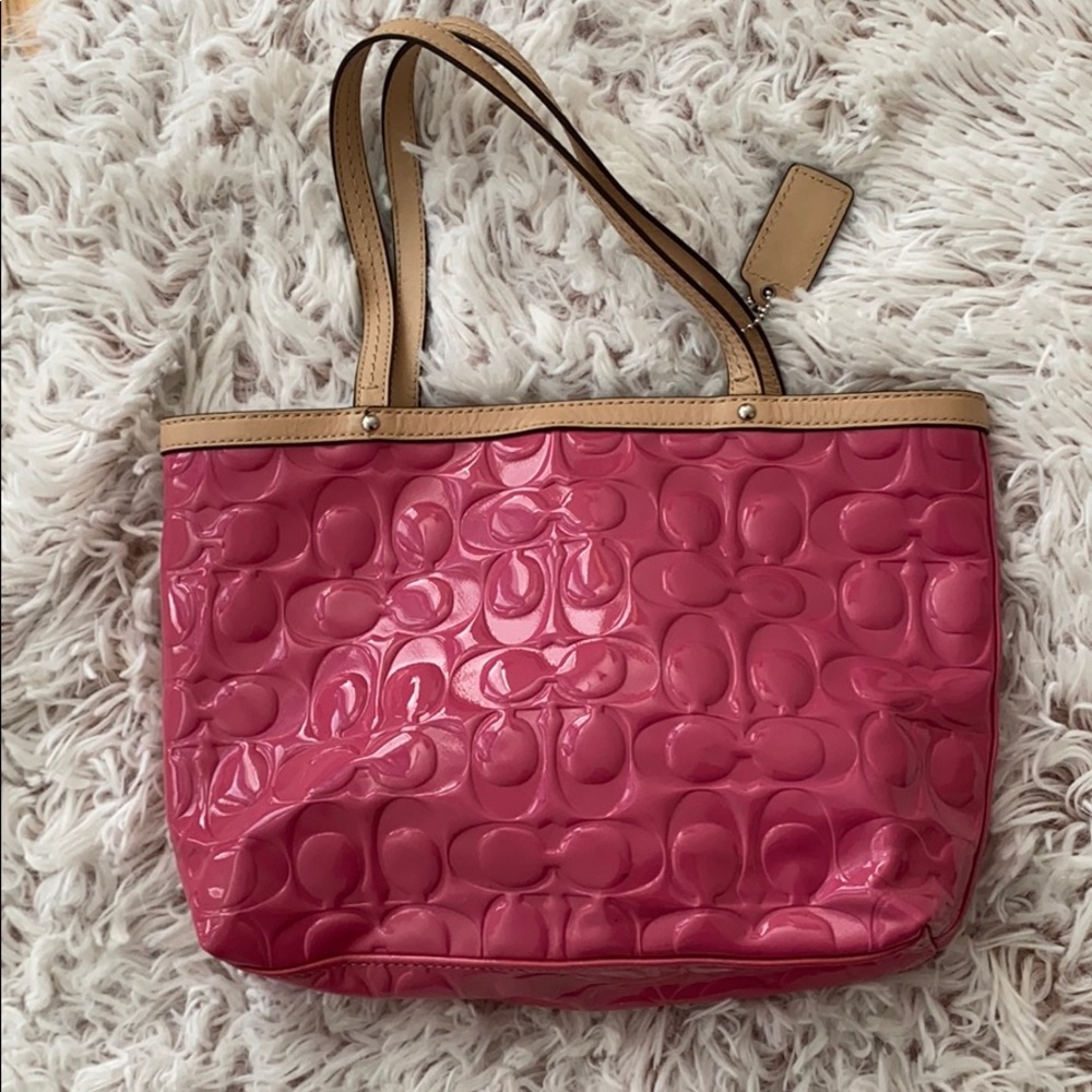 Coach Signature Handbag - Picture 2 of 6